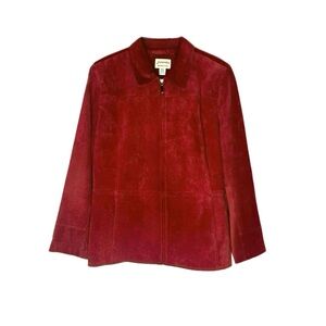 Vintage St. John’s bay Burgundy red velvet suede jacket
